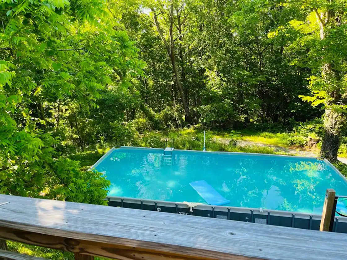 Salted, spring-water pool, May-September