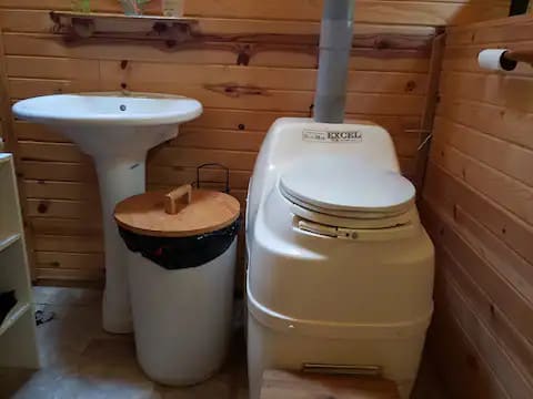 Compost toilet.