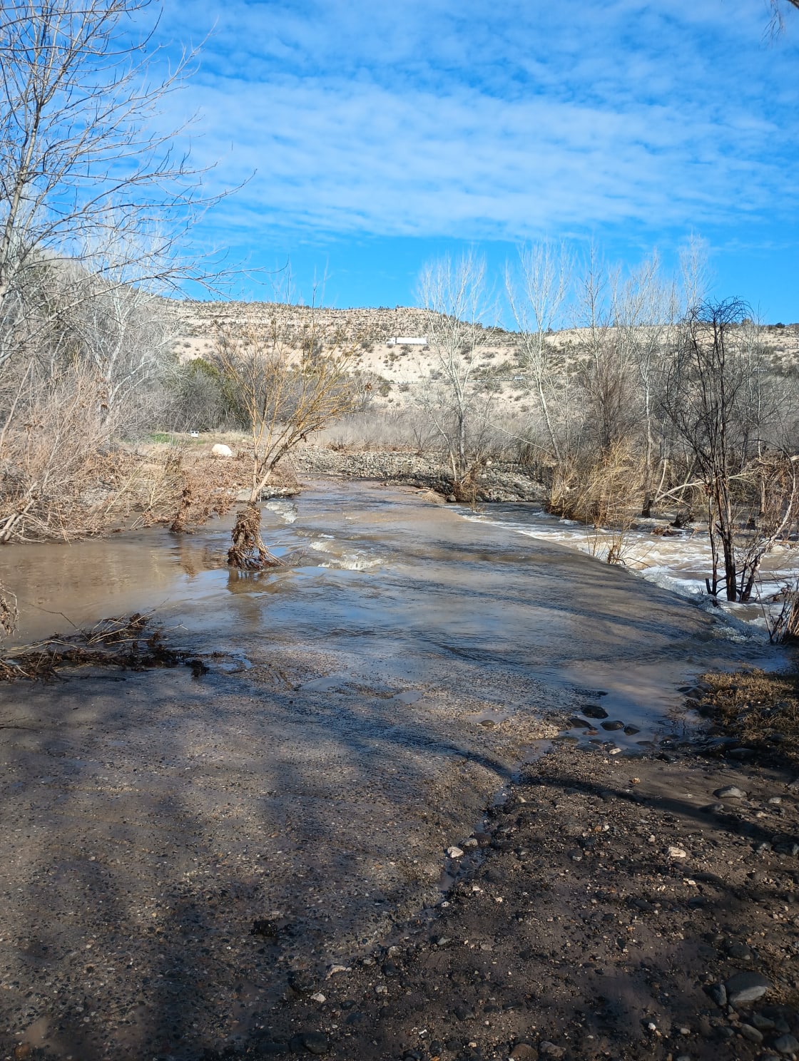 Low-water crossing after snow melt
