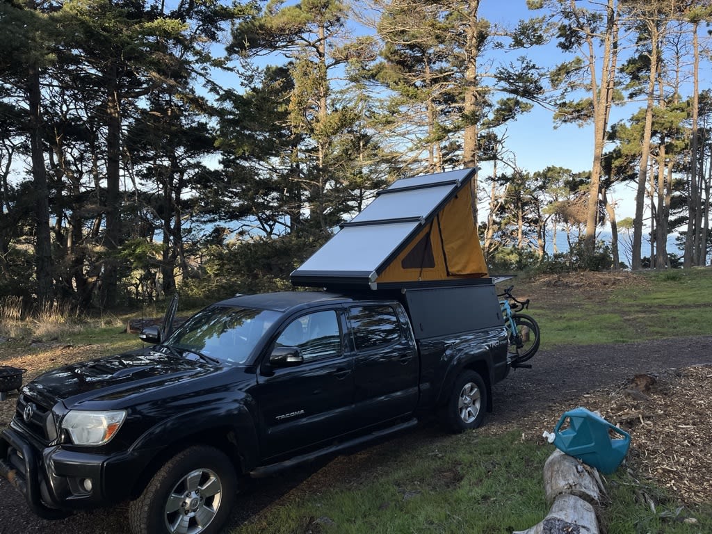 pop up camp with an ocean view