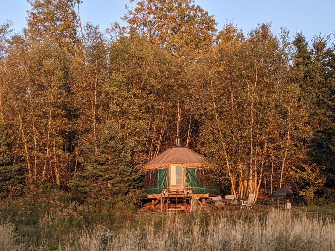 Sunset on the yurt
