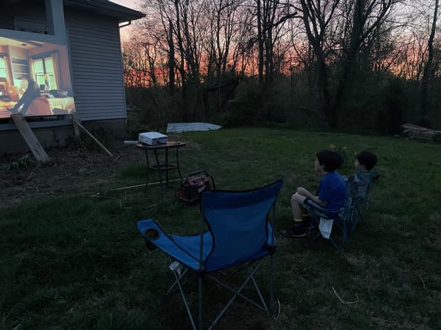 We enjoy movies outside  often