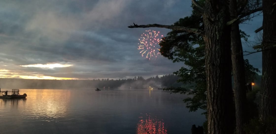 Fire works over water, 4th of July