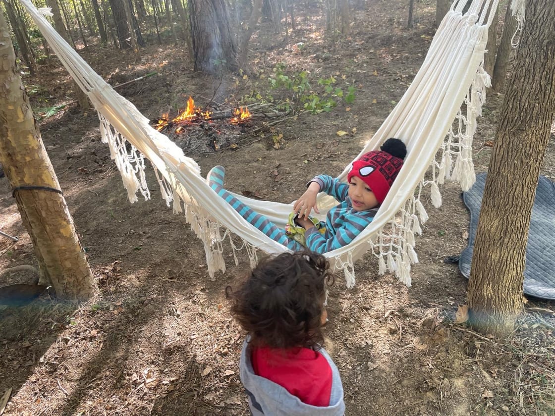 Kids enjoy camping