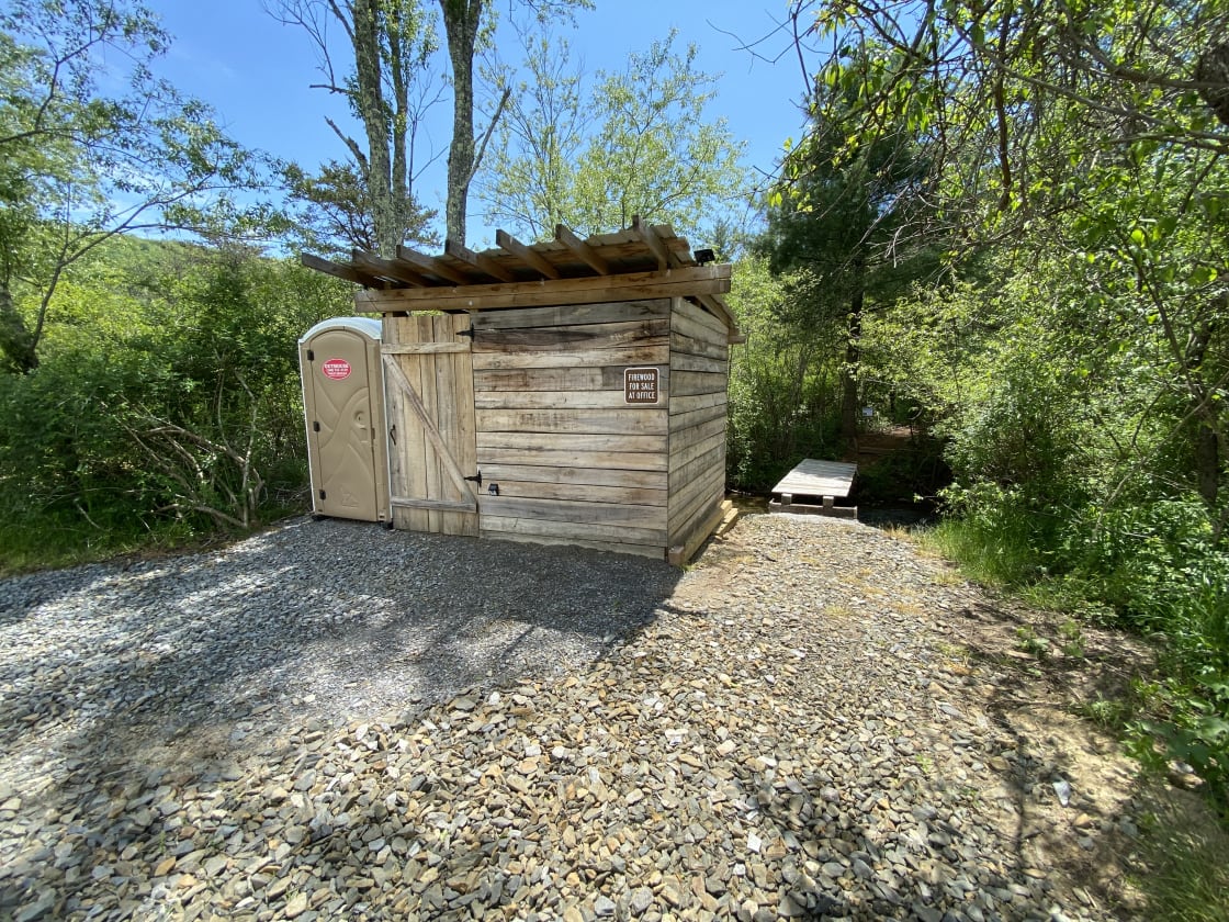 the "creek house"  next to site 1 
A primitive convenience structure