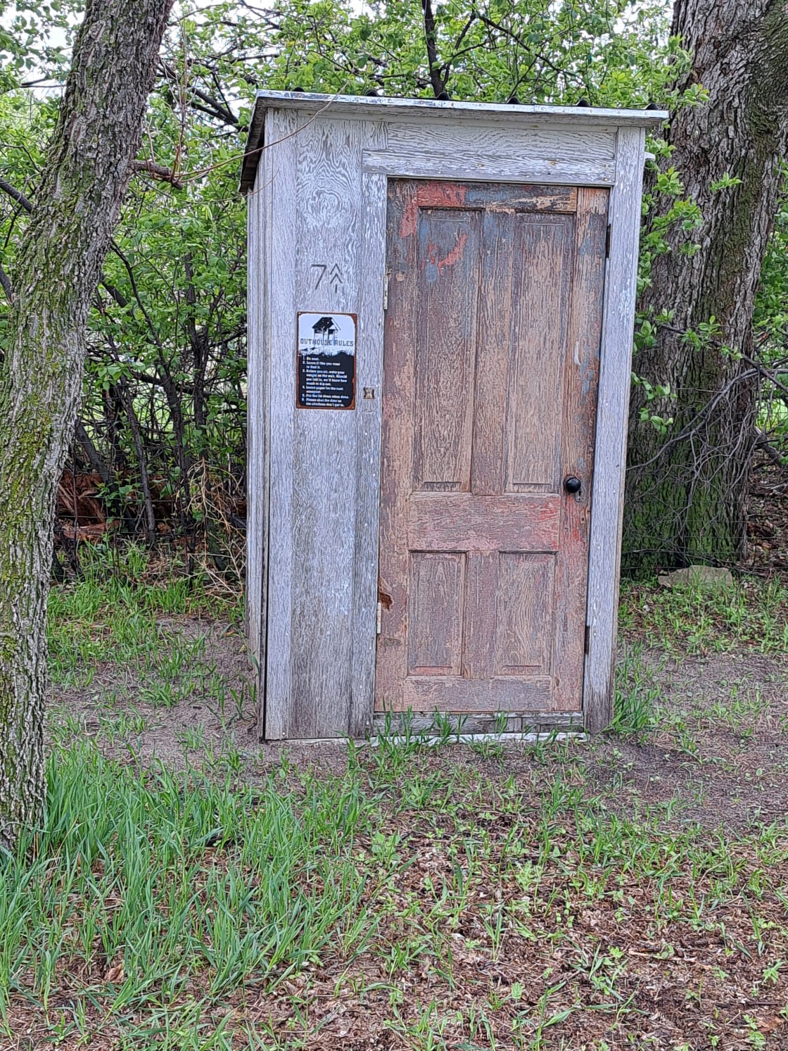 Ye ole outhouse, no plastic porta-potty here