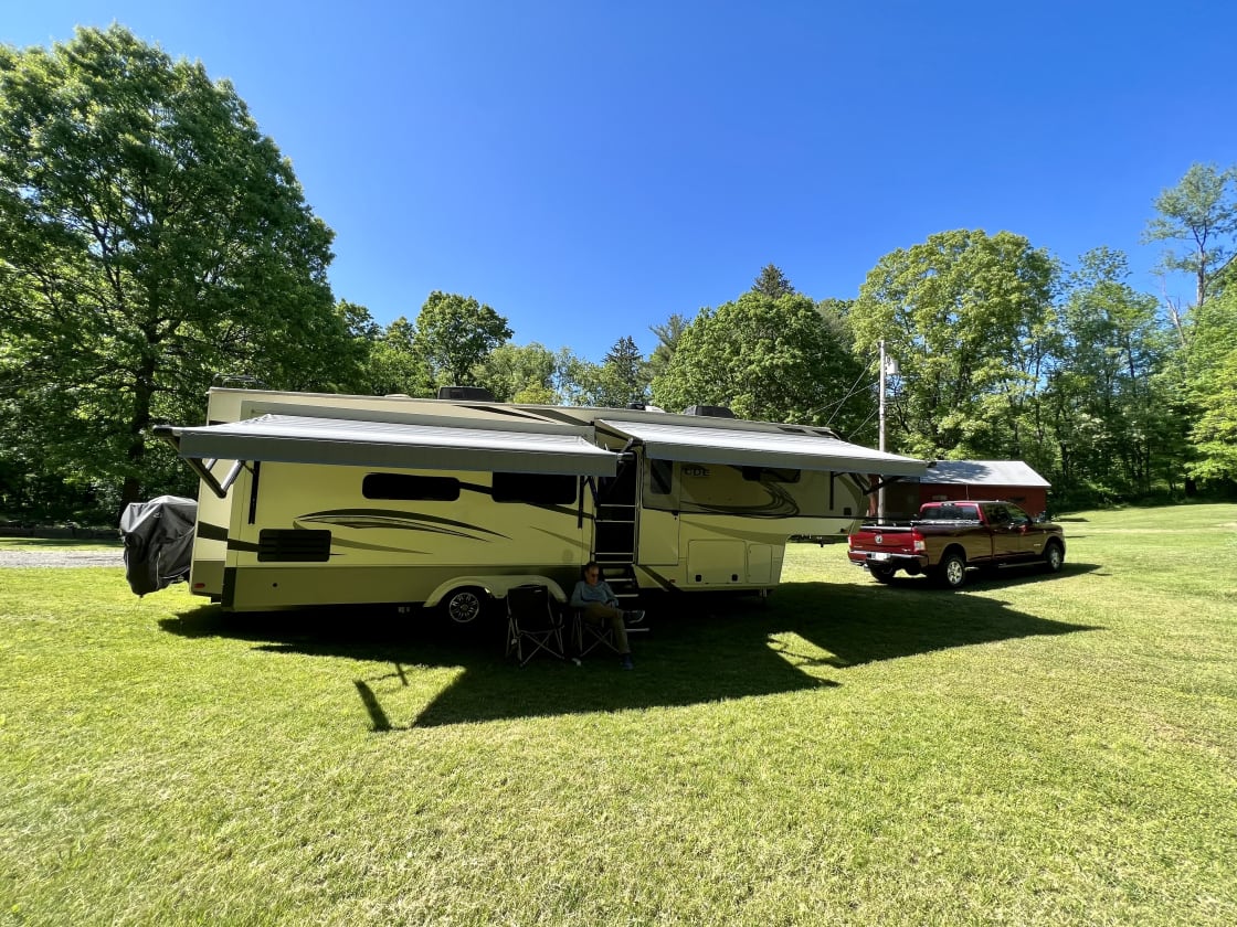 Not too tough for our 37 foot fifth wheel - doable and manageable 