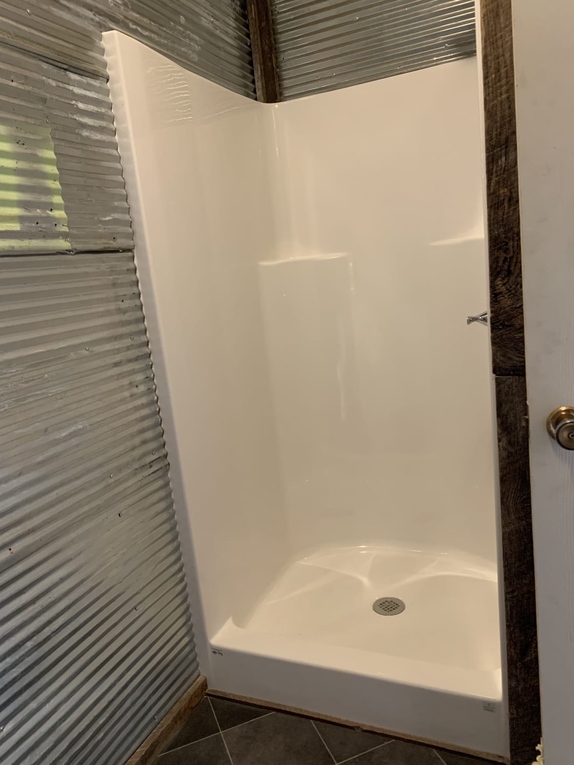Cabin 45 has a bathroom with shower inside the cabin.