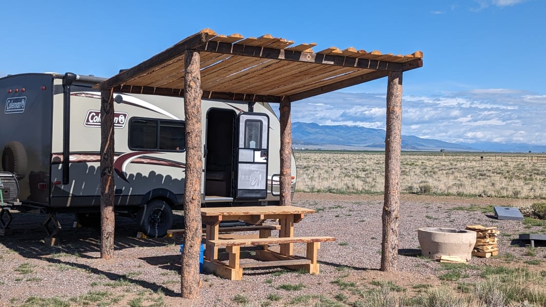 Site #3 Stationary Karma camper or Cheyenne wilderness adventure camper. Also available for all other camping vehicles or tents.