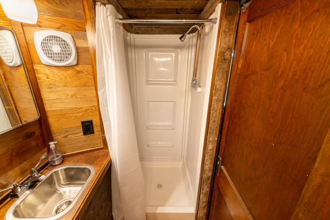 Full bathroom in the Tiny Home