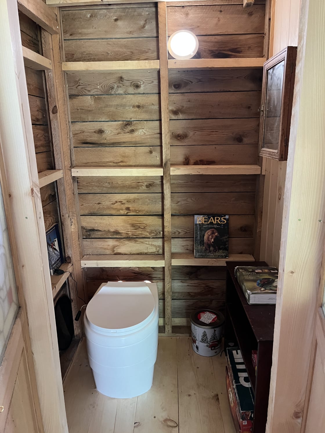Brand new Thinktank composting toilet located inside cabin