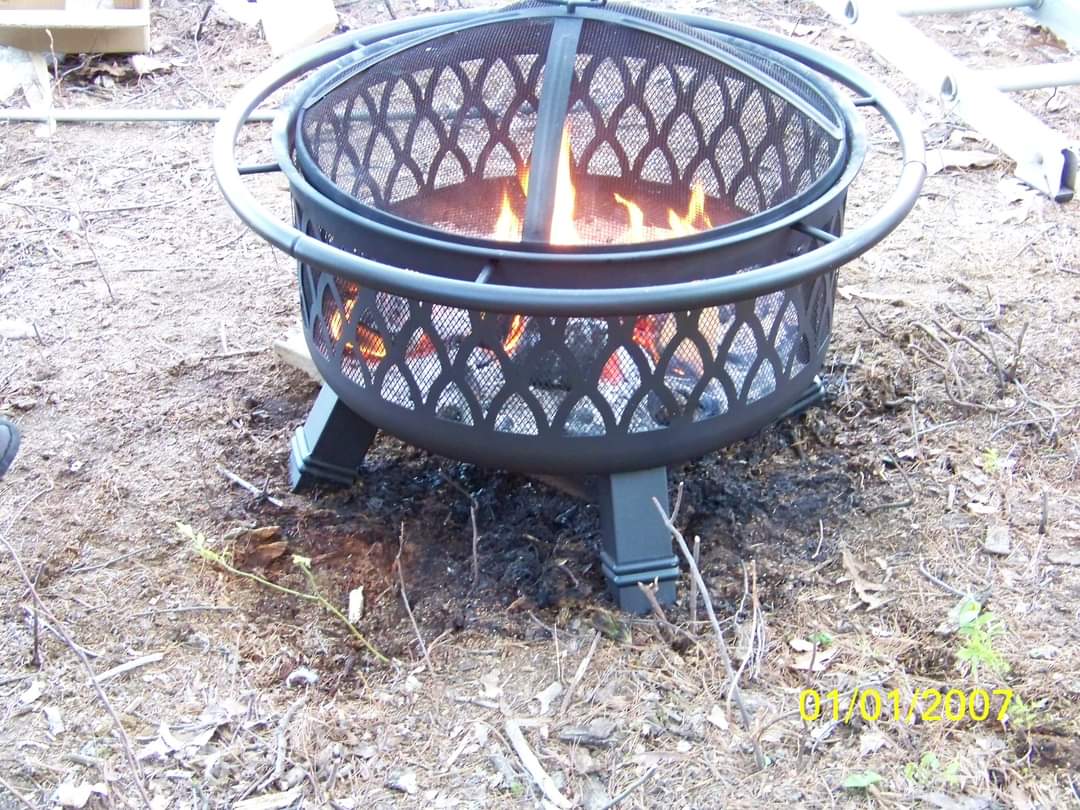 The firepit, also comes with a attachable cooking grill