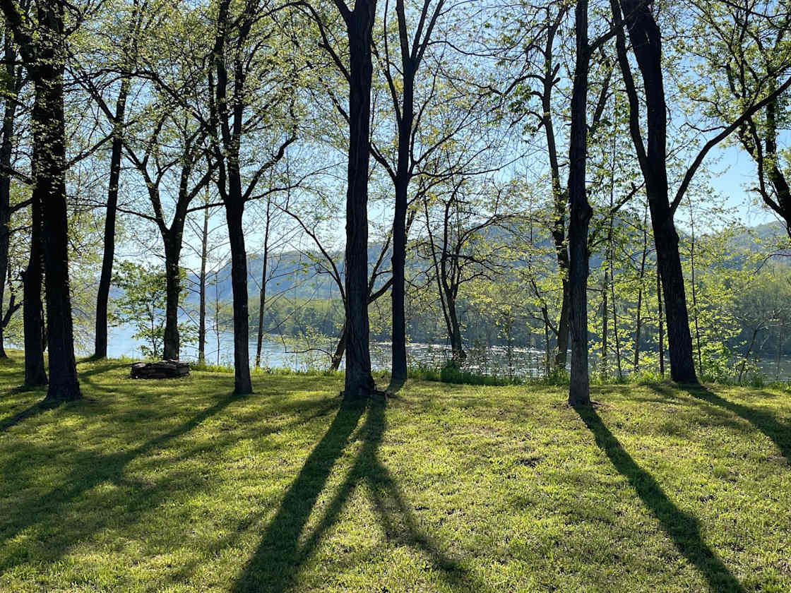 Shade trees to relax under, set up a hammock to enjoy the view and sound of the White River. 