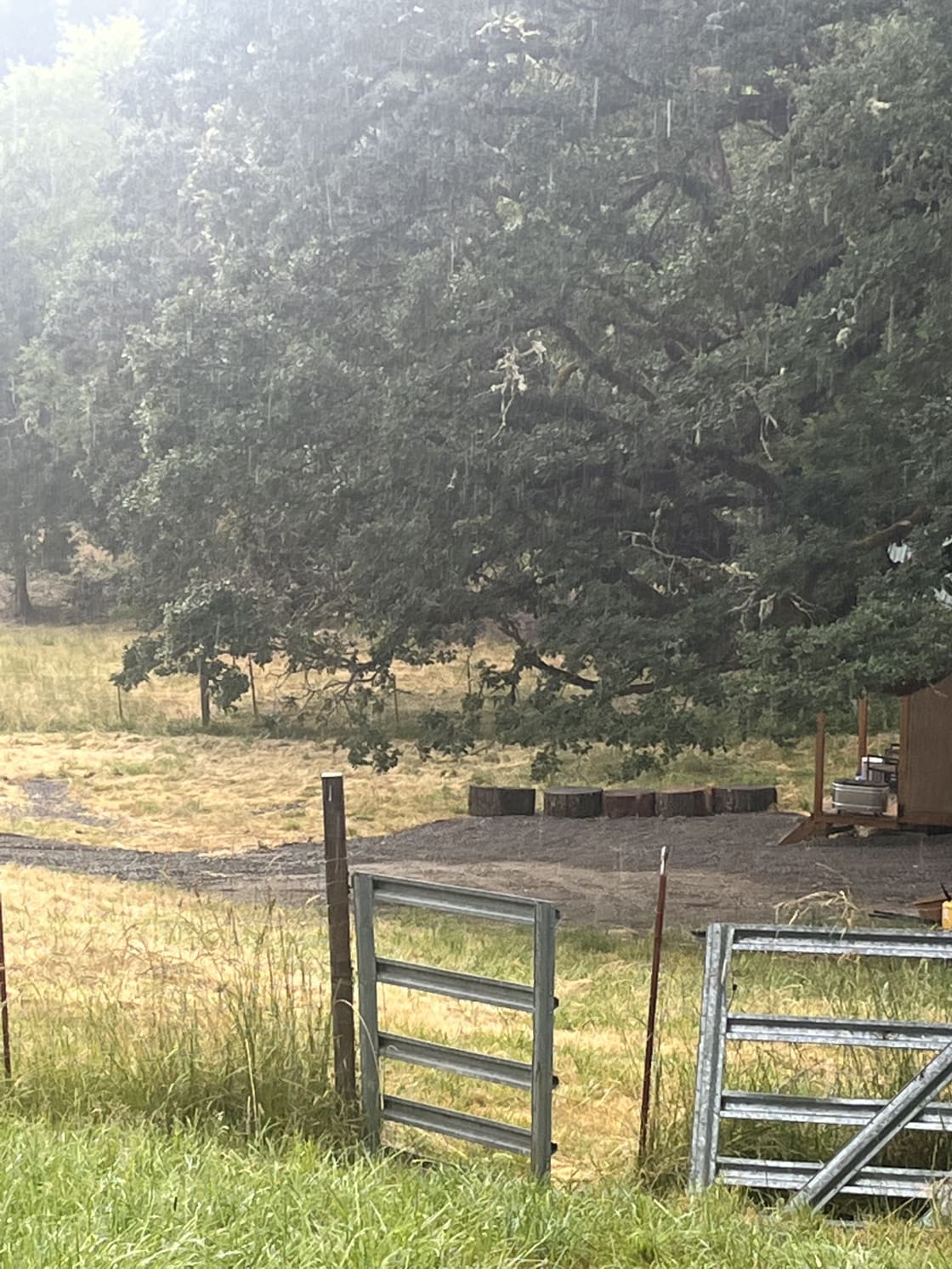 Rustic stay in an open hay field