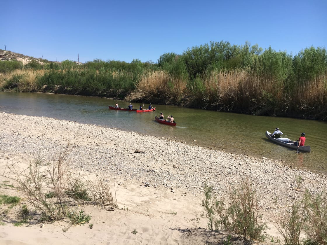 Camping is available on the beach of the  Rio Grande River.  