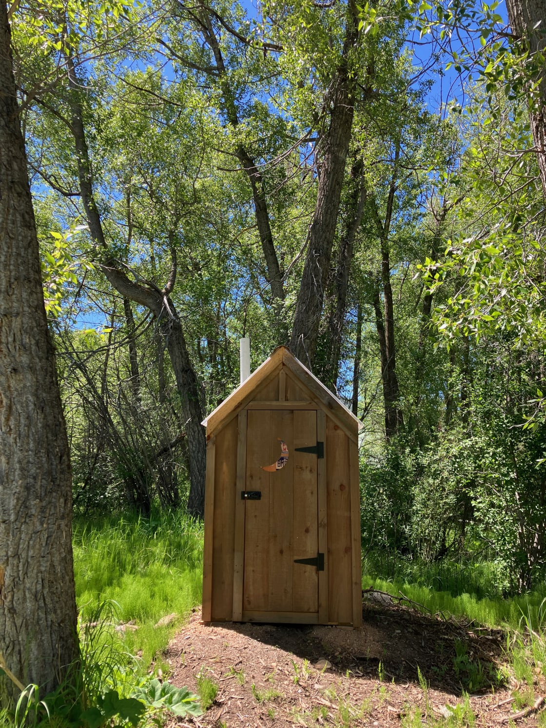 Classy outhouse with composting toilet