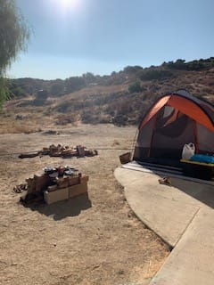 Primitive Tent Camping.
