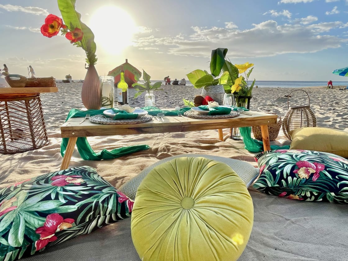 If you’re looking to do something really special, we know people that set that up. We would be happy to help coordinate that for you. 

Sunset dinner at Crash Boat Beach in Auguadilla. 