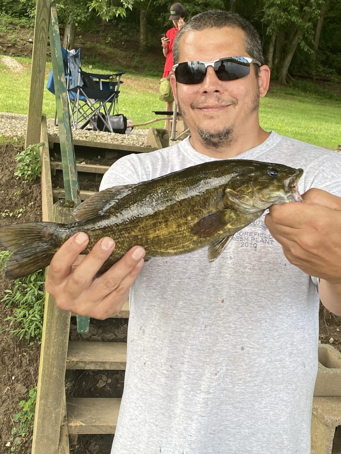 Small mouth caught at the boat dock 