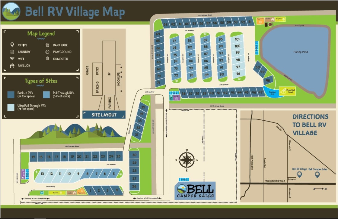 Bell RV Village Site Map 