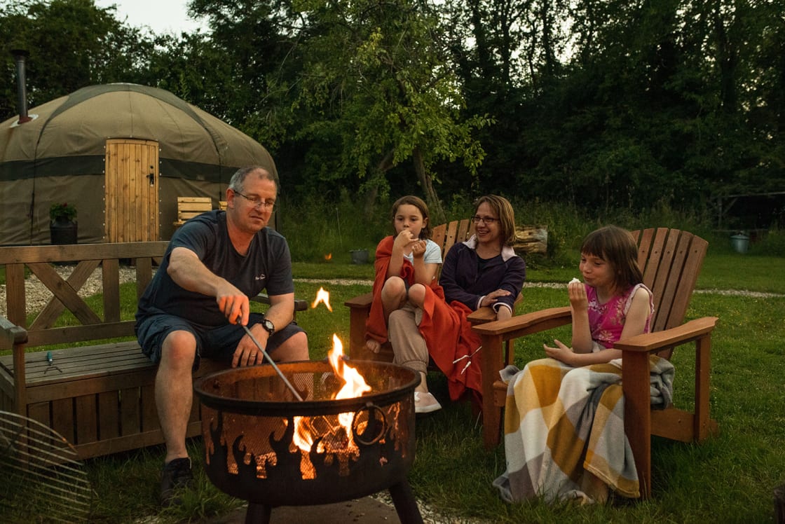 Family fun around the campfire