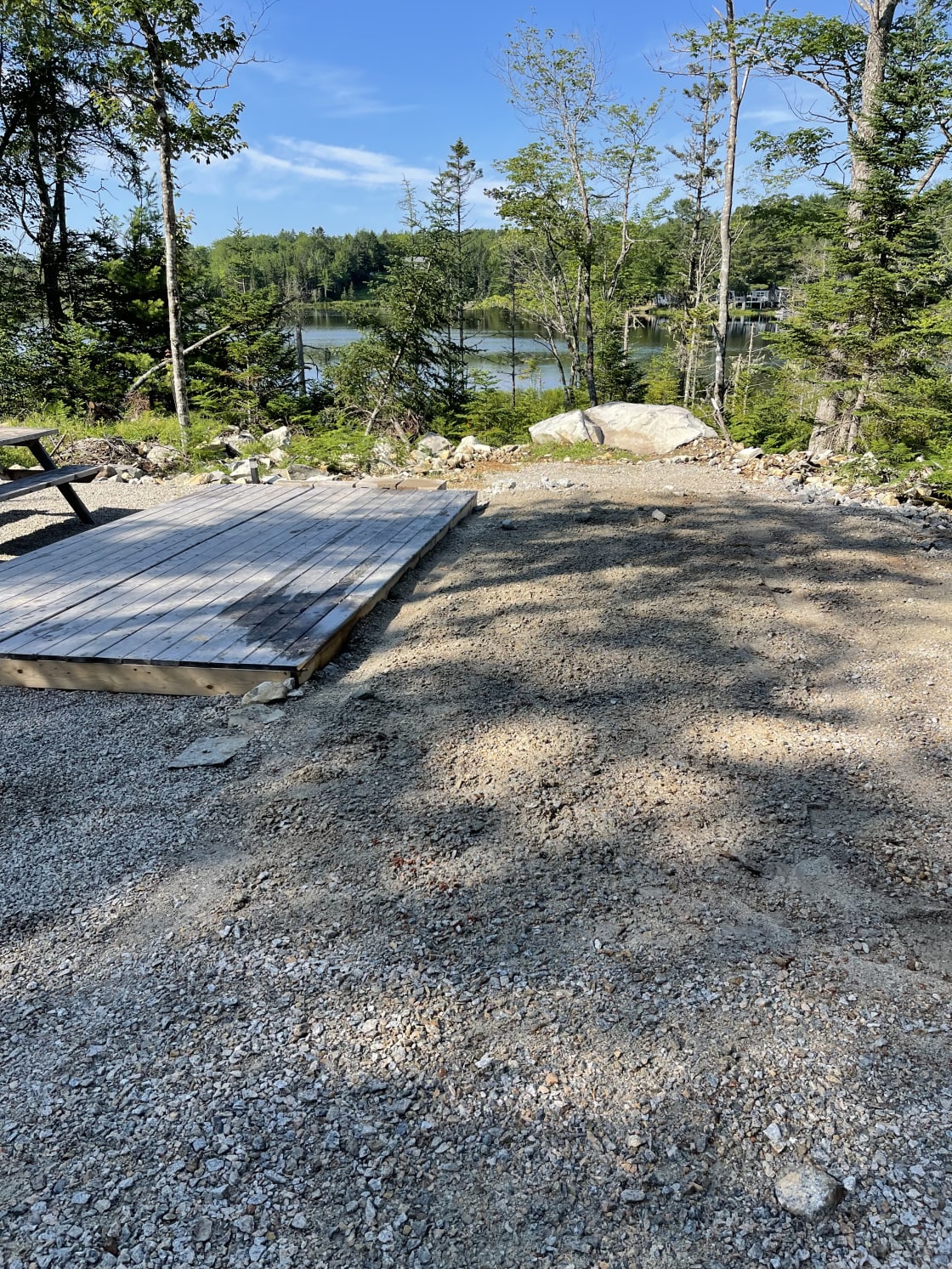 Deck next to trailer pad. 