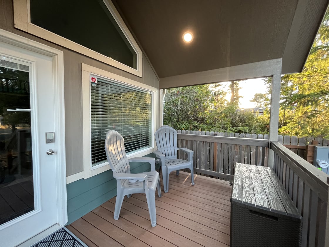 Enjoy a quiet morning & cup of coffee on the covered front porch. Sunsets too!
