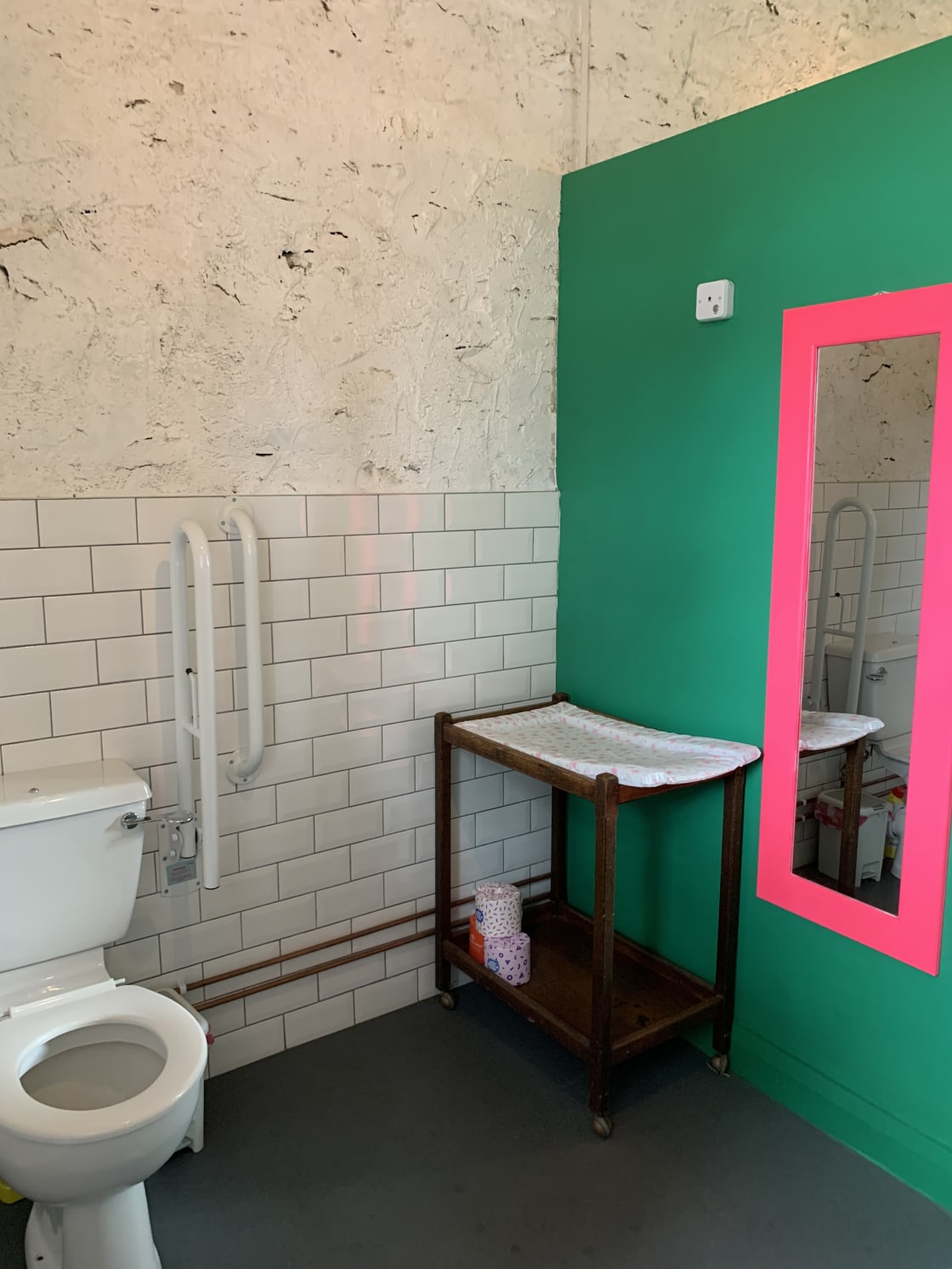Wheelchair accessible toilet and baby changing facilities. 