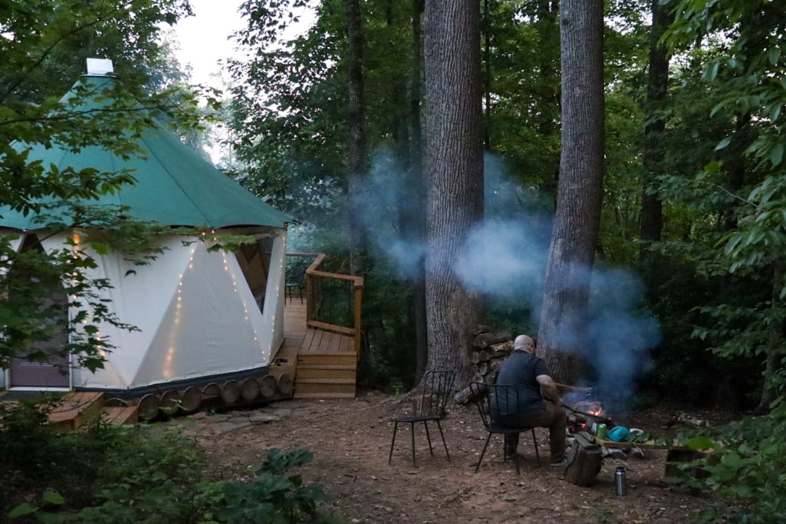 Nothing beats a campfire & magical yurt.