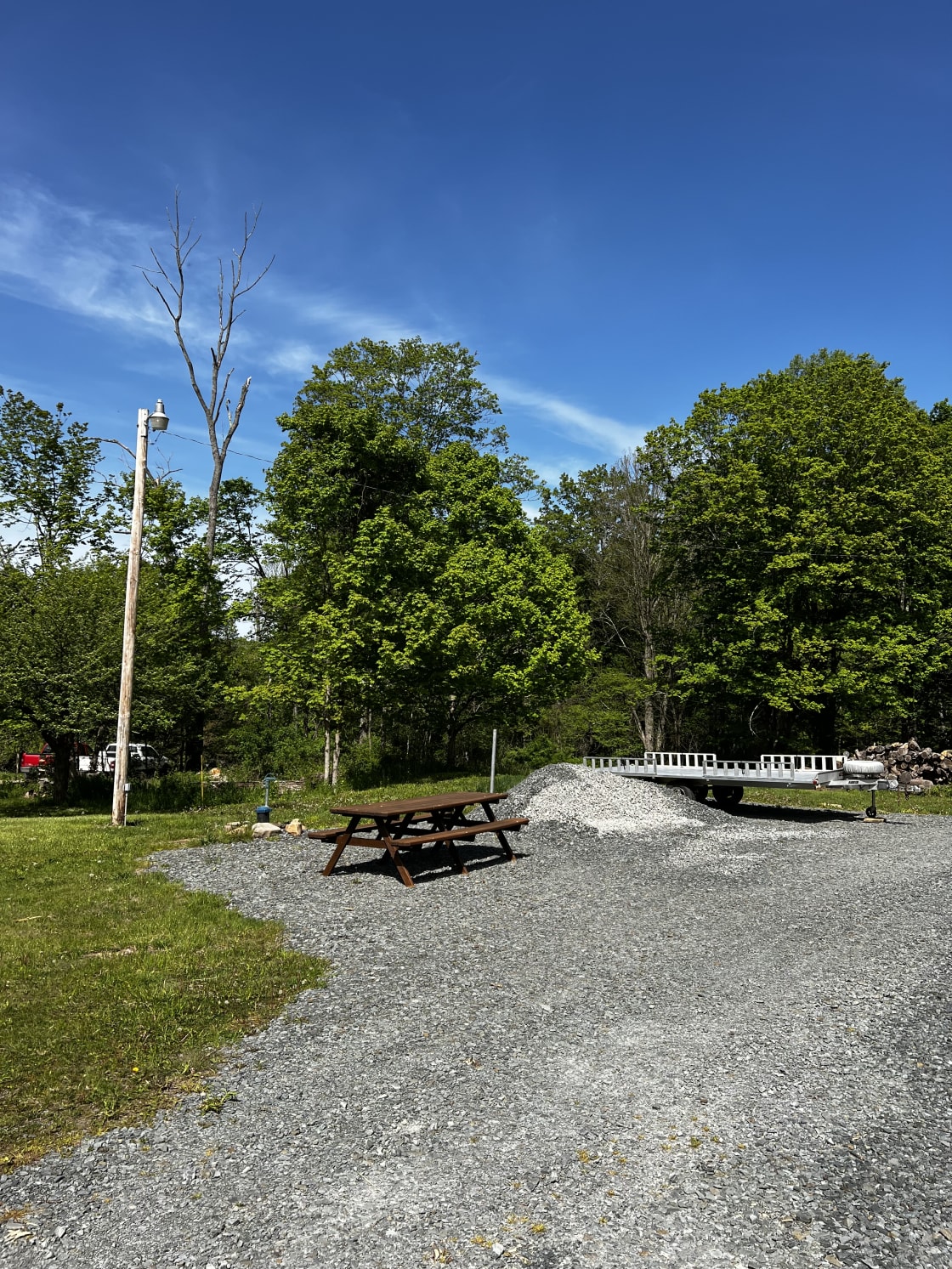 Picnic table at camp site