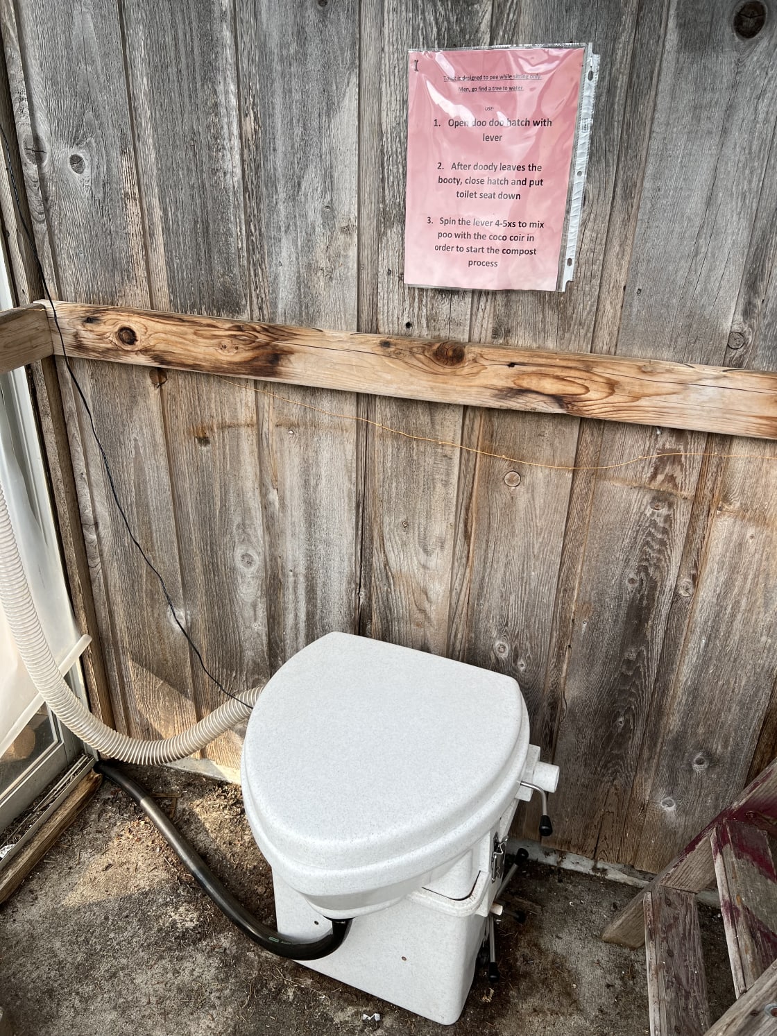 Compost toilet (better option vs. outhouse)