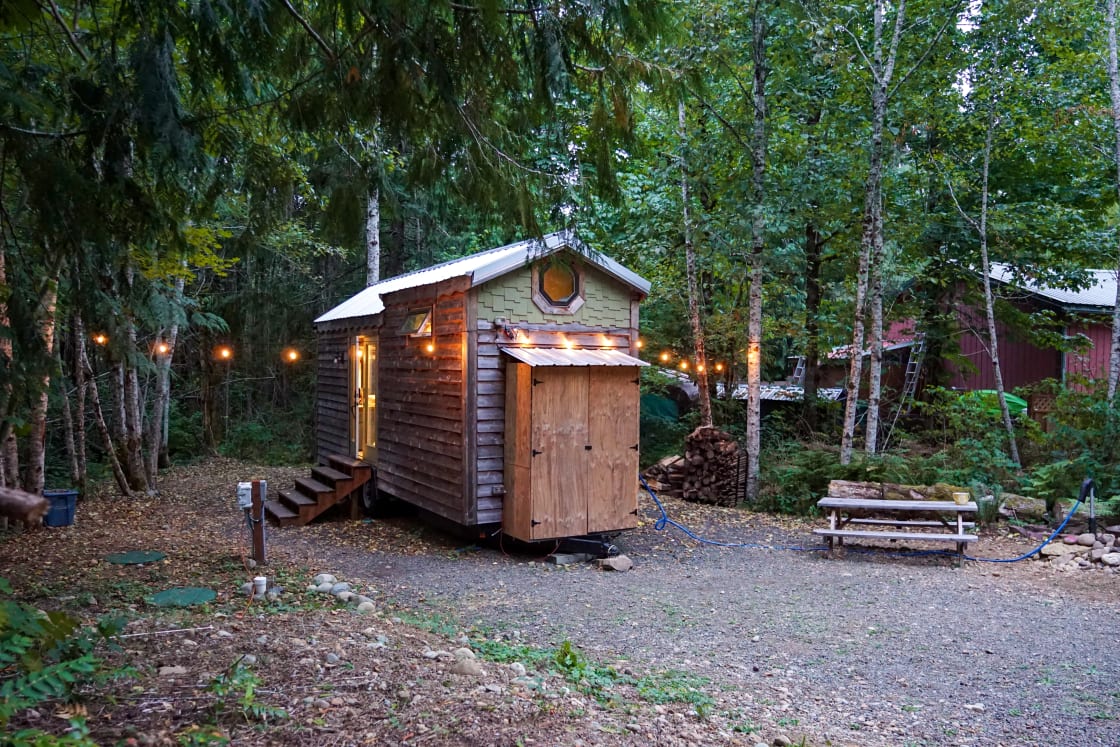 Cabin at night 