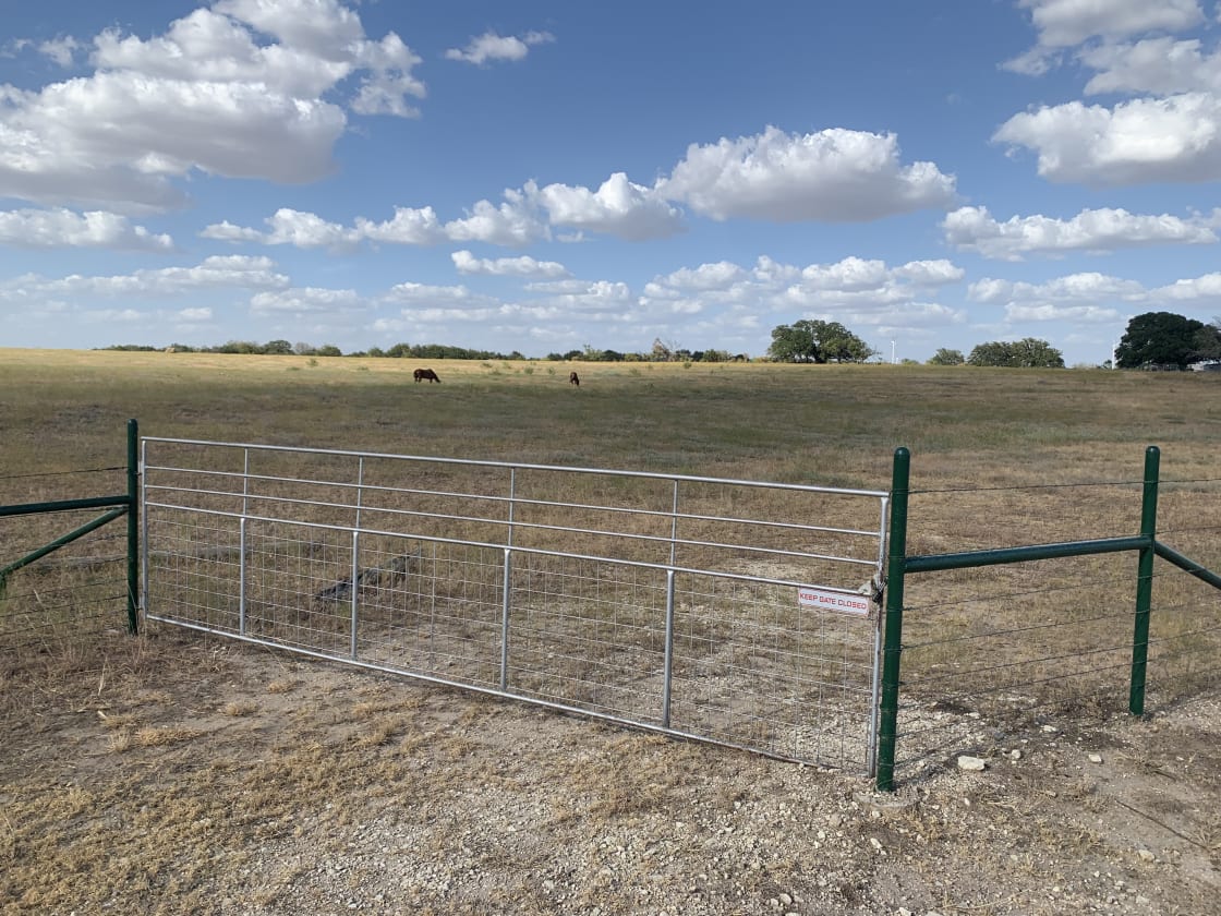 Gate to 11 acre RV pasture