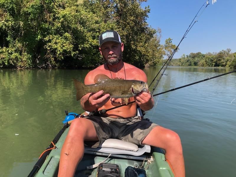 Great small mouth fishing at our river lot! 