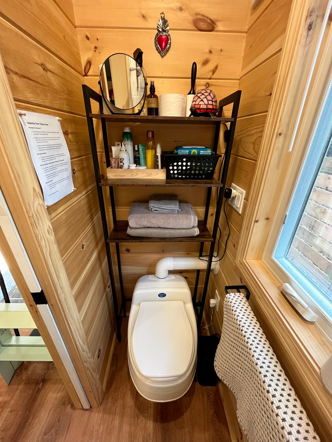 Bathroom with composting toilet