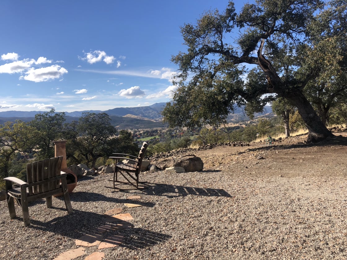 Some of the cleanest air in the USA. View of the 4,700 ft high Cobb Mountain, highest peak in Mayacamas Mountains from the fireplace. Typical sunny day here. This is above Oak Meadow and common areas 