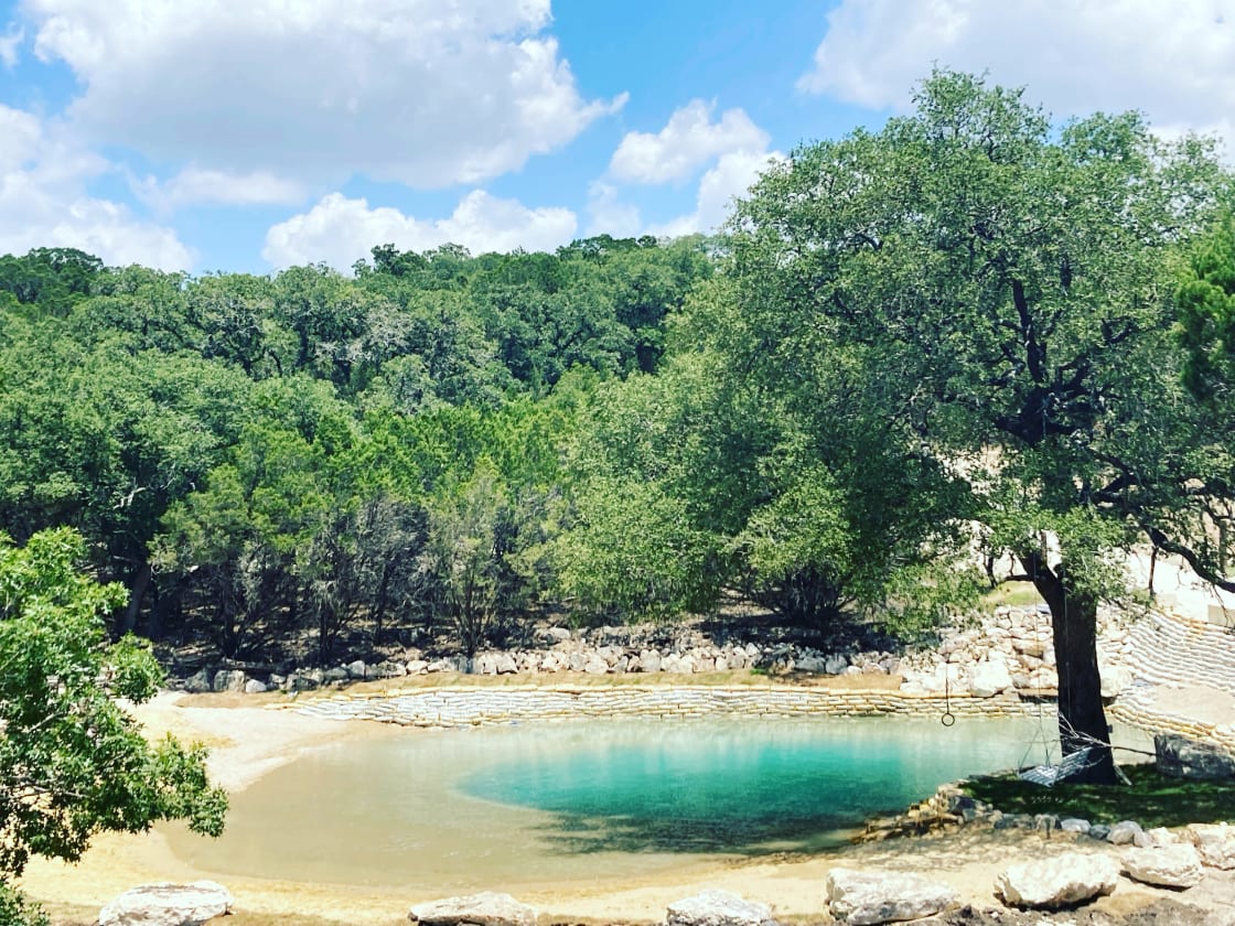 Secluded spot, hill country views
