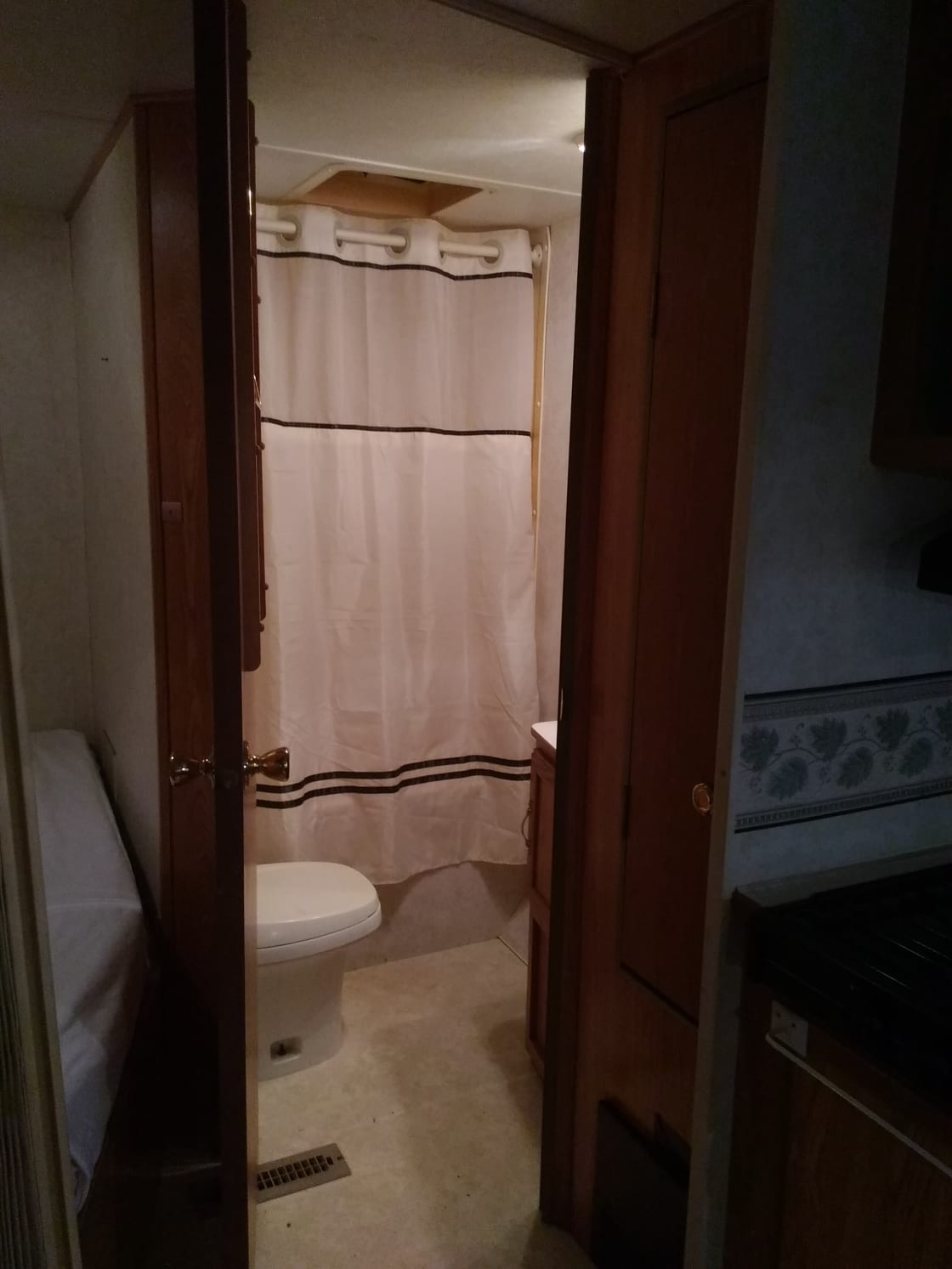 bathroom (storage) inside camper