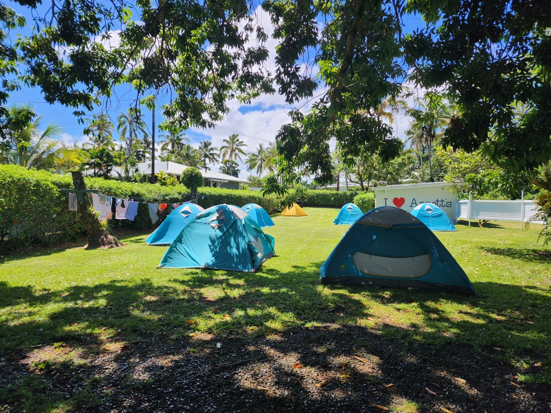 We have space for a number of tents on the camping lawn.