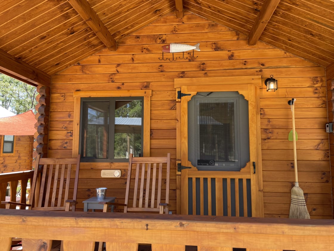Welcome to Fisherman’s Cabin.   Relax on the front porch and enjoy your stay.  
