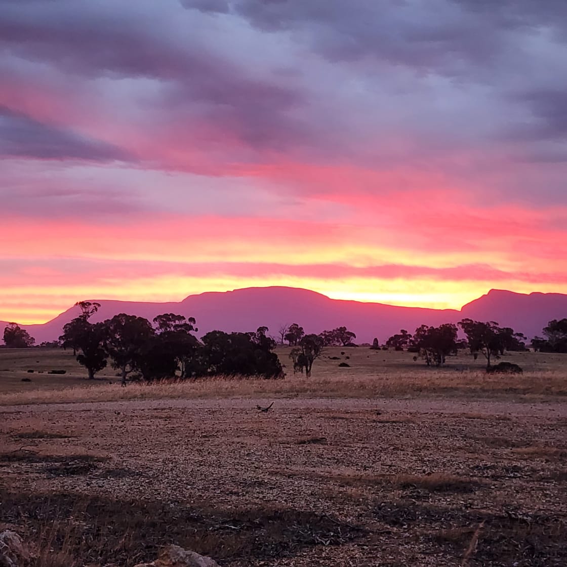Stunning view of the Grampians at sunset