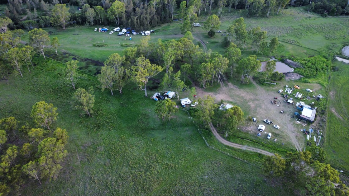 This shows most of the camp area apart from over the creek.