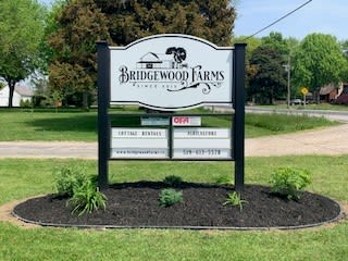 Bridgewood Farms sign at the entryway