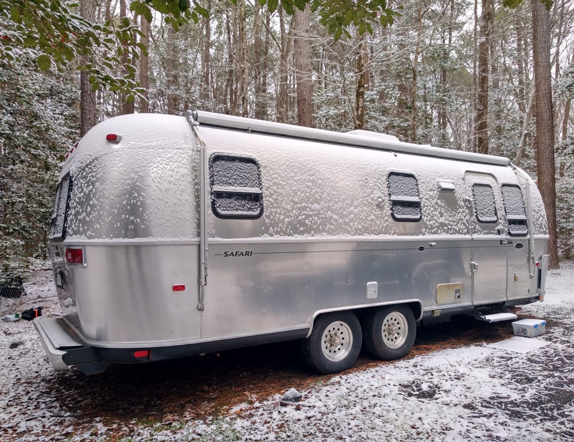 Airstream in the wild. This 25ft vintage camper is fully stocked and ready for you to enjoy. 