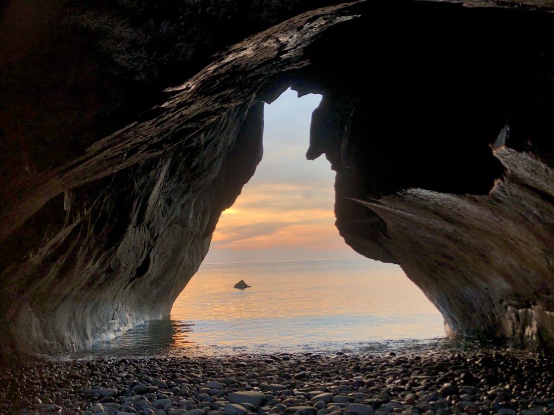 Cave at Trefor beach, 15 mins drive from Bryn Ifan