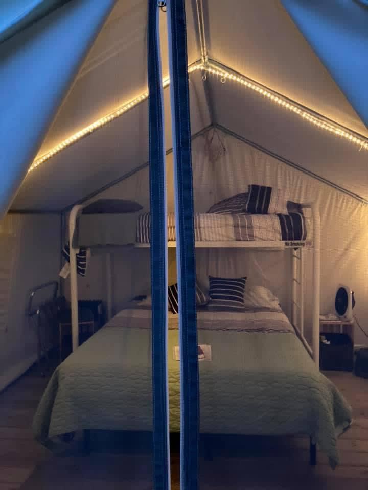 Main canvas tent, lights, fan, outlets 