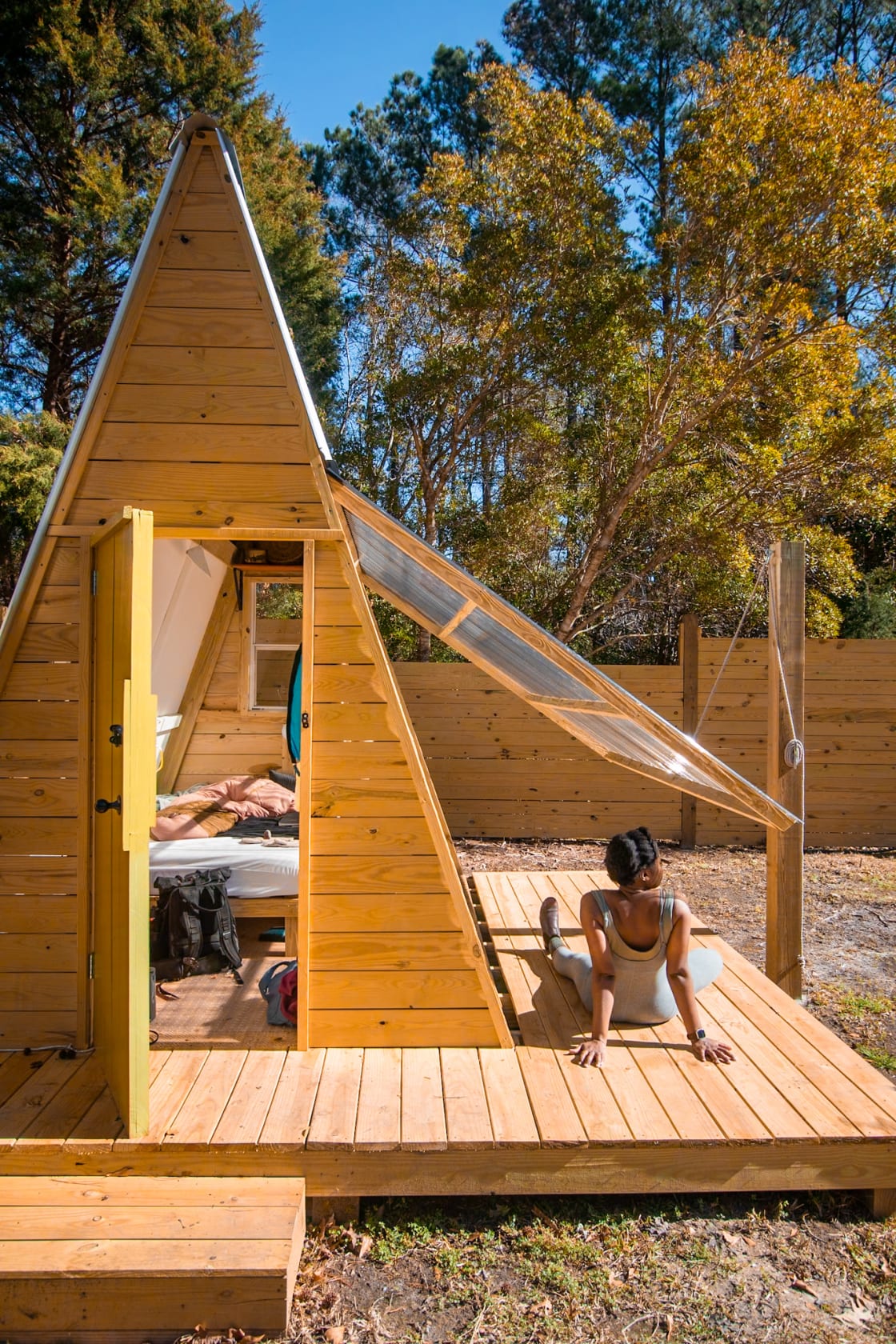 Cozy A-Frame Cabin Camping