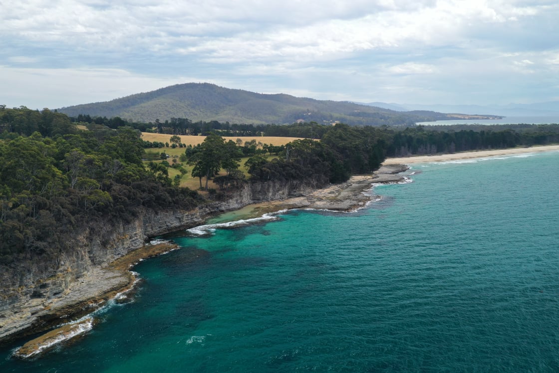The coastline and beach below the farm. Photo credit to my friend Haig Gilchrist.