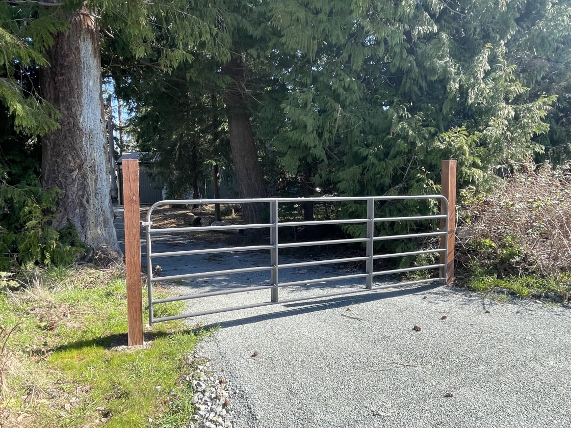 Holly's gate (the other 2 similar gates are not for Holly the Tuna can, they are for the Camano Log House)