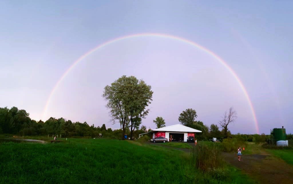 Rainbow over the barn